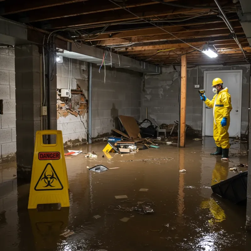 Flooded Basement Electrical Hazard in Helena, GA Property