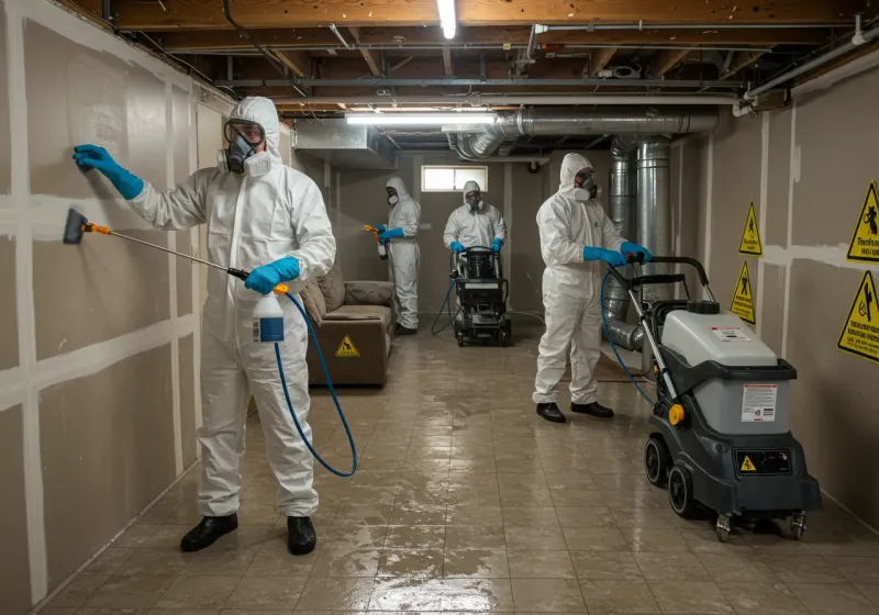 Basement Moisture Removal and Structural Drying process in Helena, GA